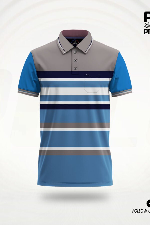 Stripe Polo T-Shirt-1