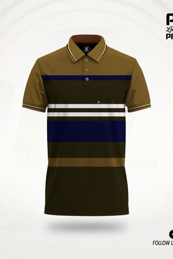 Stripe Polo T-Shirt-4