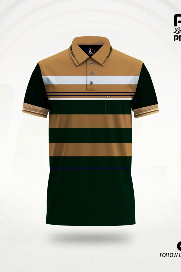 Stripe Polo T-Shirt-5